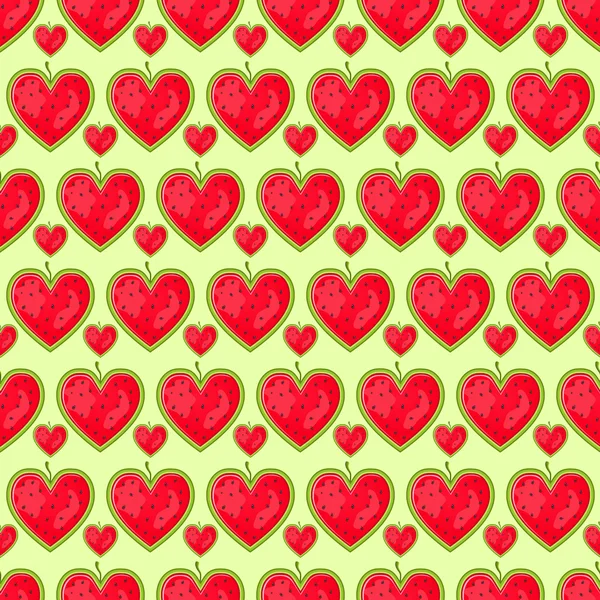 Seamless mönster med raden av hjärtat — Stock vektor