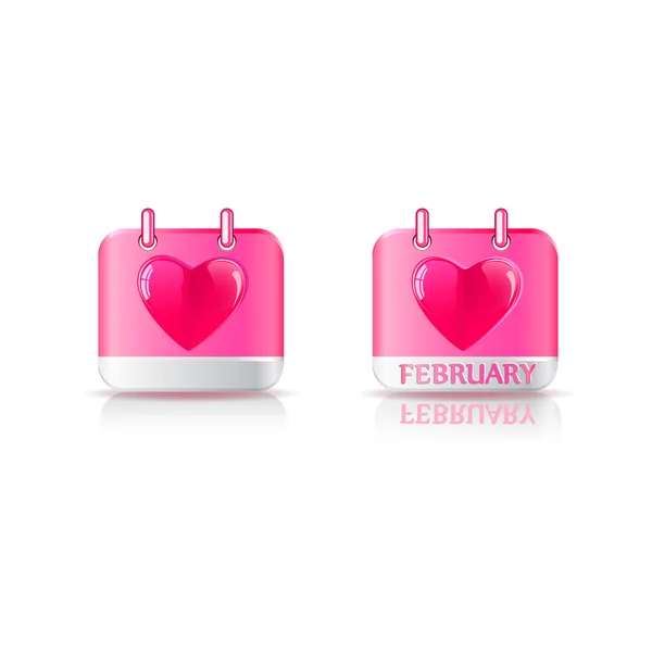 Valentine's Day Icons with Pink Background — Stock Vector