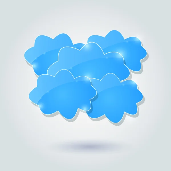 Tarjeta de grupo Shiny Cloud — Vector de stock