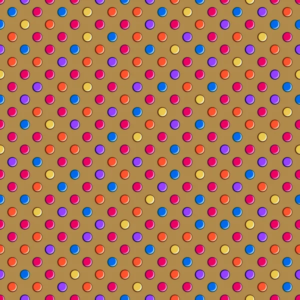 Donkere bruine naadloze polka dot patroon — Stockvector