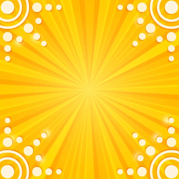 Papper solen på stripe gul bakgrund. — Stock vektor