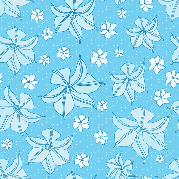 Μπλε άνευ ραφής λουλουδάτο μοτίβο — Διανυσματικό Αρχείο