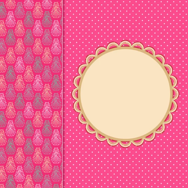 Розовая открытка — стоковый вектор