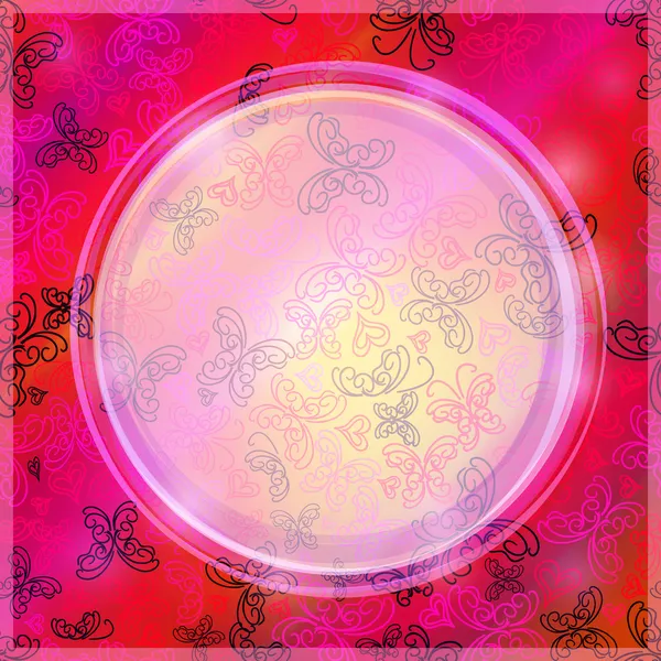 Fond rose avec étiquette ronde — Image vectorielle