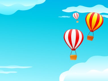 balon ve mavi gökyüzünde bulutlar