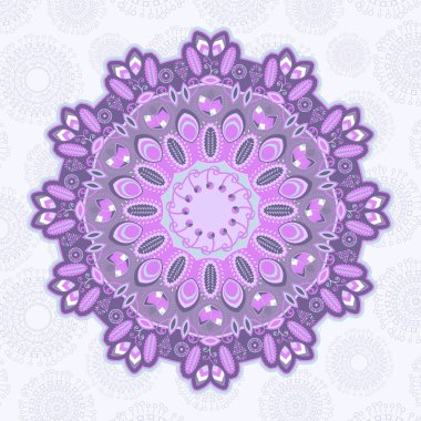 Vintage kartı ile yuvarlak mandala