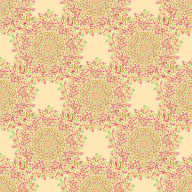 kalpleri ile renkli yarım mandala dekorasyon