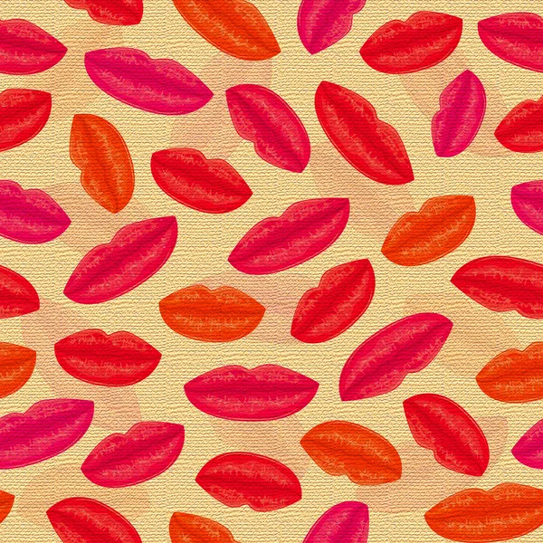 Retro Old Seamless Hot Lips Illustration — Stock Photo, Image