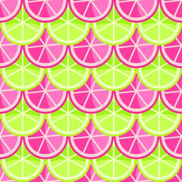 Nahtloses Muster mit Grapefruits und Limetten in gerader Reihenfolge — Stockfoto