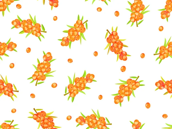 Seamless pattern with sea-buckthorn berries on wine — Stock Photo, Image