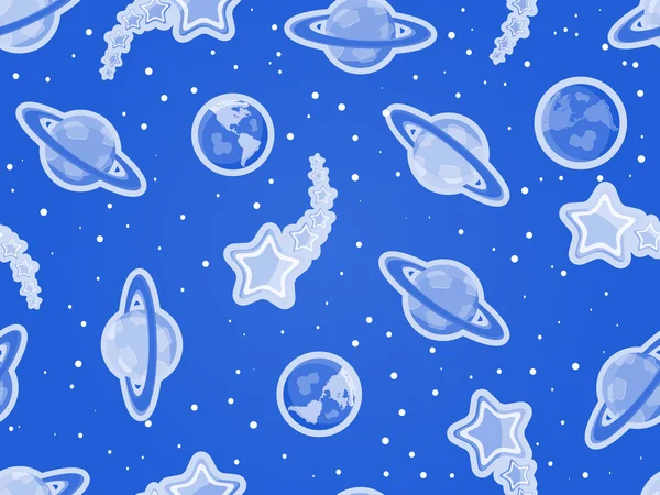 monotonous blue space seamless pattern