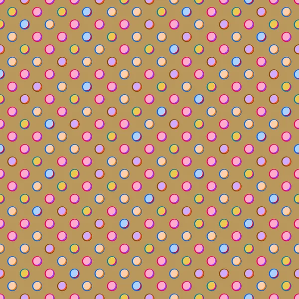 Beige Seamless Polka Dot Pattern — Stock Vector