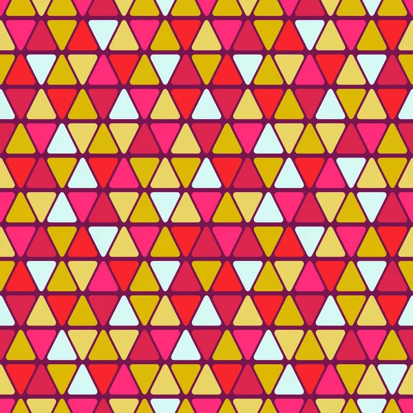 概要幾何学的シームレスパターン 赤三角形 — ストックベクタ