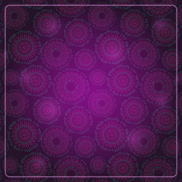 Carte Violet Foncé Avec Des Éléments Ronds Des Points Brillants — Image vectorielle