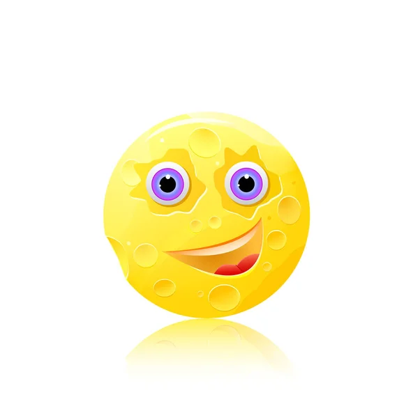 Cheese Eyes Smile Icon Isolated White — Stock Vector