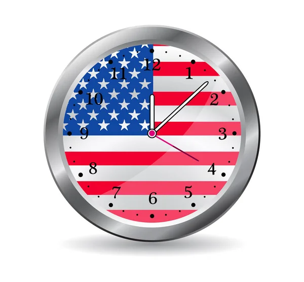 Memorial Day Clock Isolated White Background — Stock Vector