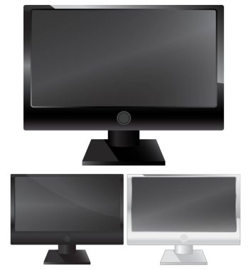 Plazma lcd monitörü. Beyaz arkaplanda televizyon izole edildi