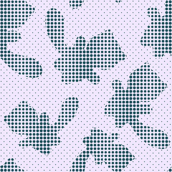 Seamless Pattern Halftone Cat Silhouettes Vector Background — Stock Vector