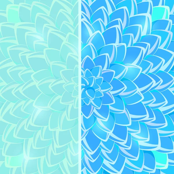 Blue Half Flower Light Swirl Background Invitation Card — Stock Vector