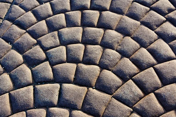 Curved Pattern of Paver Stones Forming Arcs