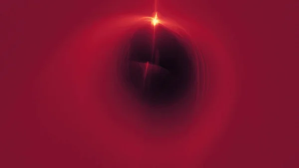 赤と黄色の線で抽象的なデザイン カーブ暗い背景上の粒子 — ストック写真