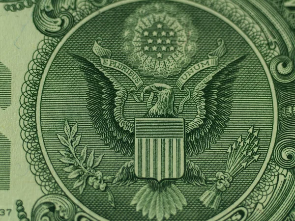 Großaufnahme Eines Großen Siegels Auf Dem Ein Dollar Schein Der — Stockfoto
