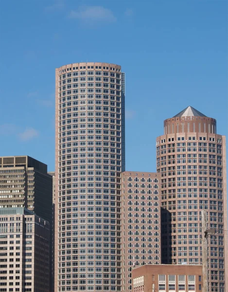 Boston Massachusetts Skyline 2008 Skyskrapa Byggnader Mot Blå Himmel — Stockfoto