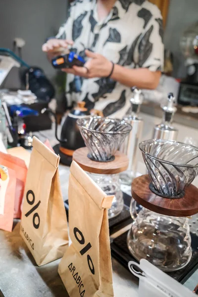 Coffee Making Equipment Local Caf Seller Background ロイヤリティフリーのストック写真