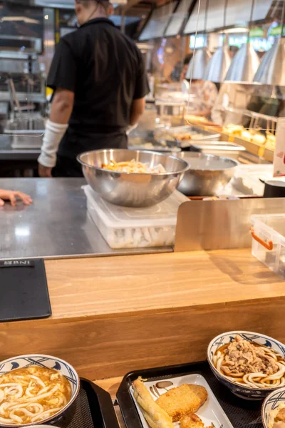 Noodles Menu Japanese Restaurant Chef Cooking Background — Stock Photo, Image