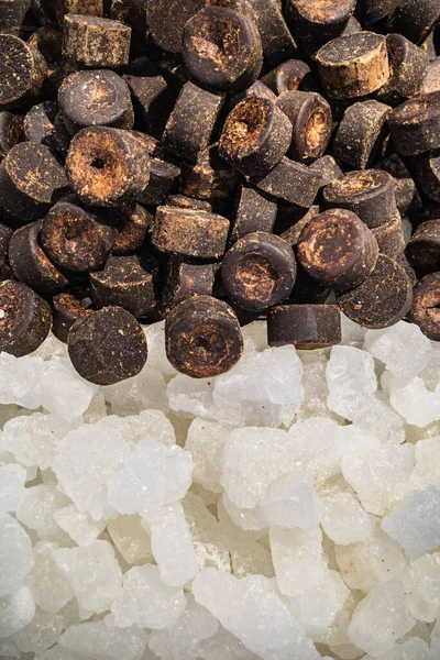 Azúcar Palma Azúcar Roca Como Alimentos Crudos Ingredientes Bebidas Fotos de stock libres de derechos