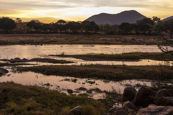 Sunset At Serengeti National Park