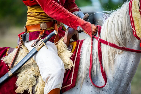 Pkozd Hungary September 2019 Unidentified Reenactors Fighting Historic War Independence — Fotografia de Stock