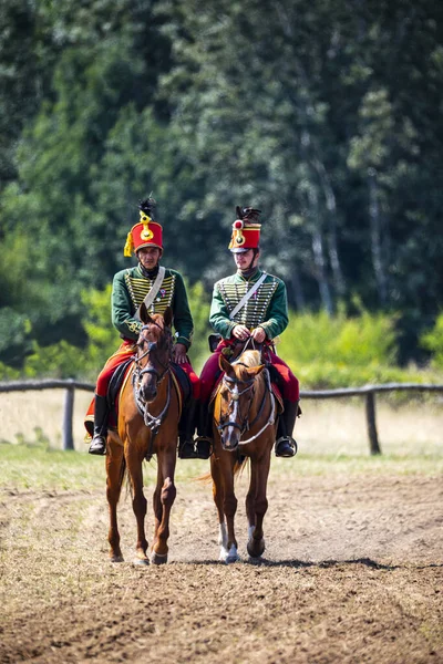 Pkozd Hungary September 2019 Unidentified Reenactors Fighting Historic War Independence — Fotografia de Stock