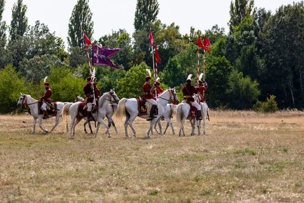 Pkozd Hungary September 2019 Unidentified Reenactors Fighting Historic War Independence — стоковое фото