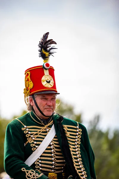 Pkozd Hungary September 2019 Unidentified Reenactors Fighting Historic War Independence — стоковое фото