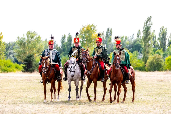 Pkozd Hungary September 2019 Unidentified Reenactors Fighting Historic War Independence — Stock Photo, Image