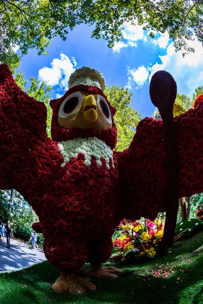 Debrecen Ungern Augusti 2021 Blomsterfestival Jätteskulpturer Kompositioner Olika Blommor Hjärtat — Stockfoto