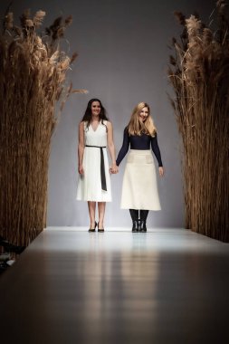 Budapest Hungary, Nov 22 19: At the Marie Claire fashion week model walks at the Project Runway with new designs.