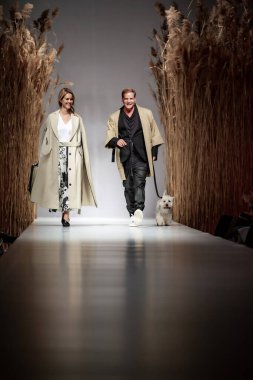Budapest Hungary, Nov 22 19: At the Marie Claire fashion week model walks at the Project Runway with new designs.