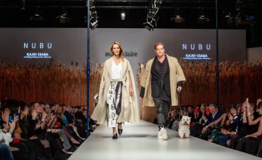 Budapest Hungary, Nov 22 19: At the Marie Claire fashion week model walks at the Project Runway with new designs.