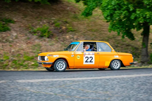 Pecs Hungary July 02, 2022: FIA European Rally Championship fifth round. Cars driving to line-up. 