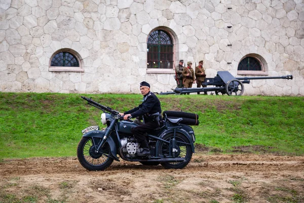 Комаром Угорський Форт Моностор Жовтня Reenactors Друга Світова Війна Німецький — стокове фото