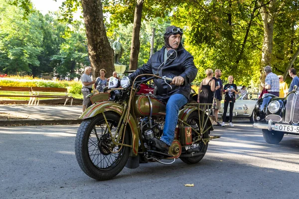 Августа 2021 Года Фестиваль Старинных Античных Велосипедов Harley Davidson Управляемый — стоковое фото