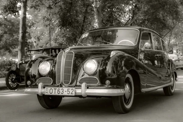 Festival Van Achterste Vintage Auto Mercedes Gereden Door Eigenaren Zijn — Stockfoto