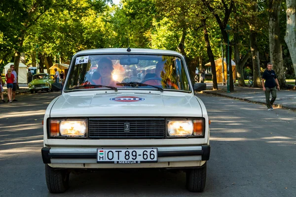 Szeged Hungria Aug 2022 Festival Carros Antigos Traseiros Comunista São — Fotografia de Stock