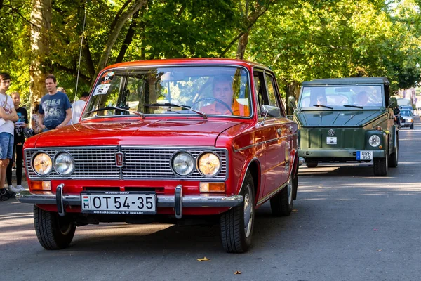 Szeged Hungria Aug 2022 Festival Carros Antigos Traseiros Comunista São — Fotografia de Stock