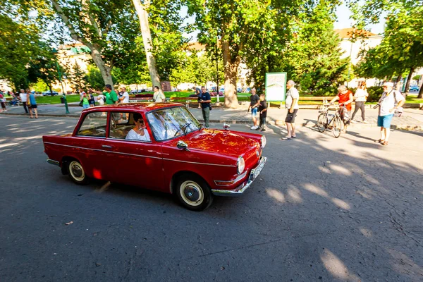 Szeged Hungary Aug 2022 Festival Rear Vintage Cars Bikes Including — Stock Photo, Image