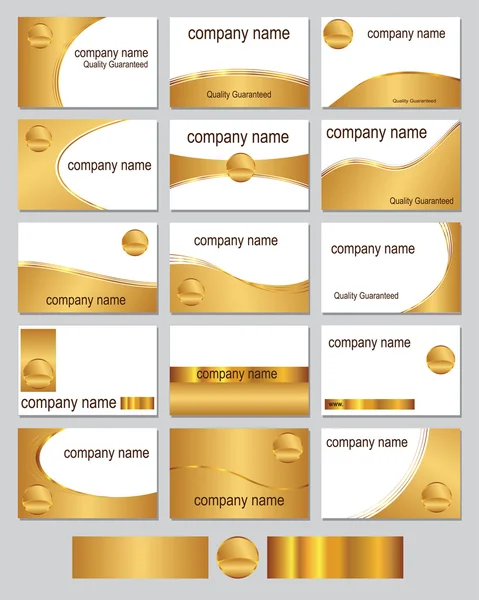Gold coloured business cards — Stock Vector