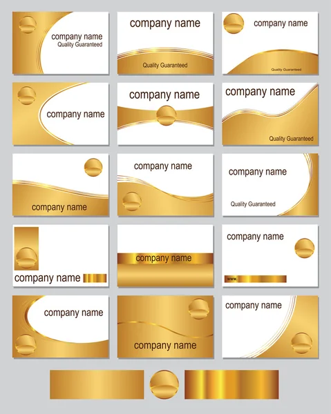 Goudkleurig visitekaartjes — Stockvector