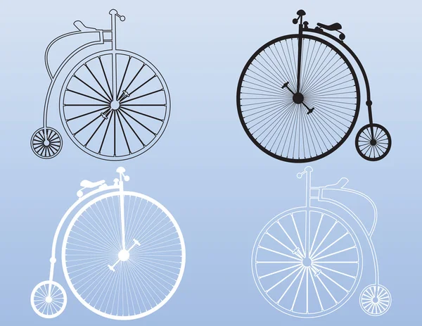 Vintage penny-farthing formas — Vector de stock